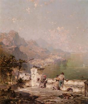Franz Richard Unterberger : Amalfi The Gulf Of Salerno